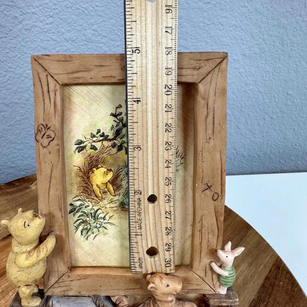 VTG Disney Classic Winnie the Pooh Charpente 3D Resin Picture Frame Nursery RARE